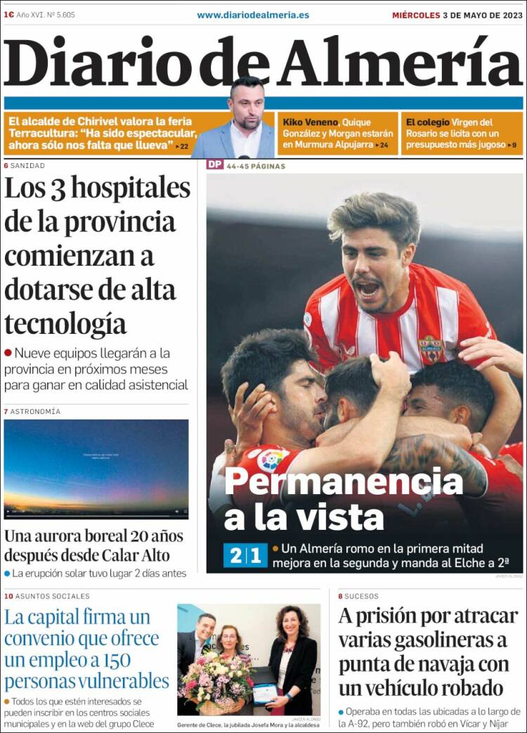 Portada de Diario de Almería (España)