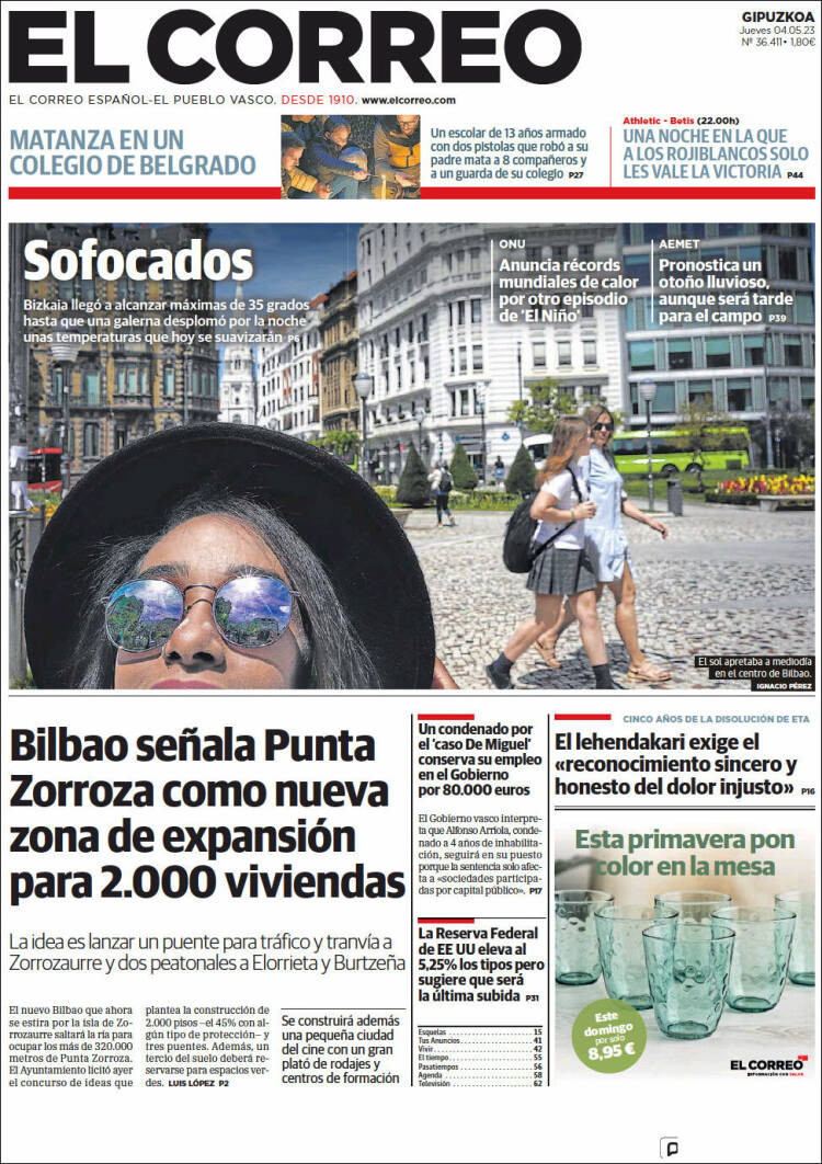 Portada de El Correo - Guipuzcoa (España)