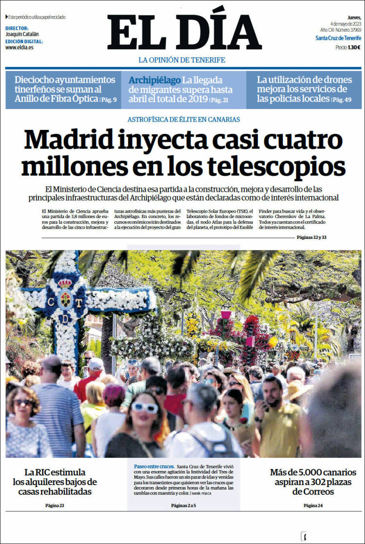 Portada de El Día (España)