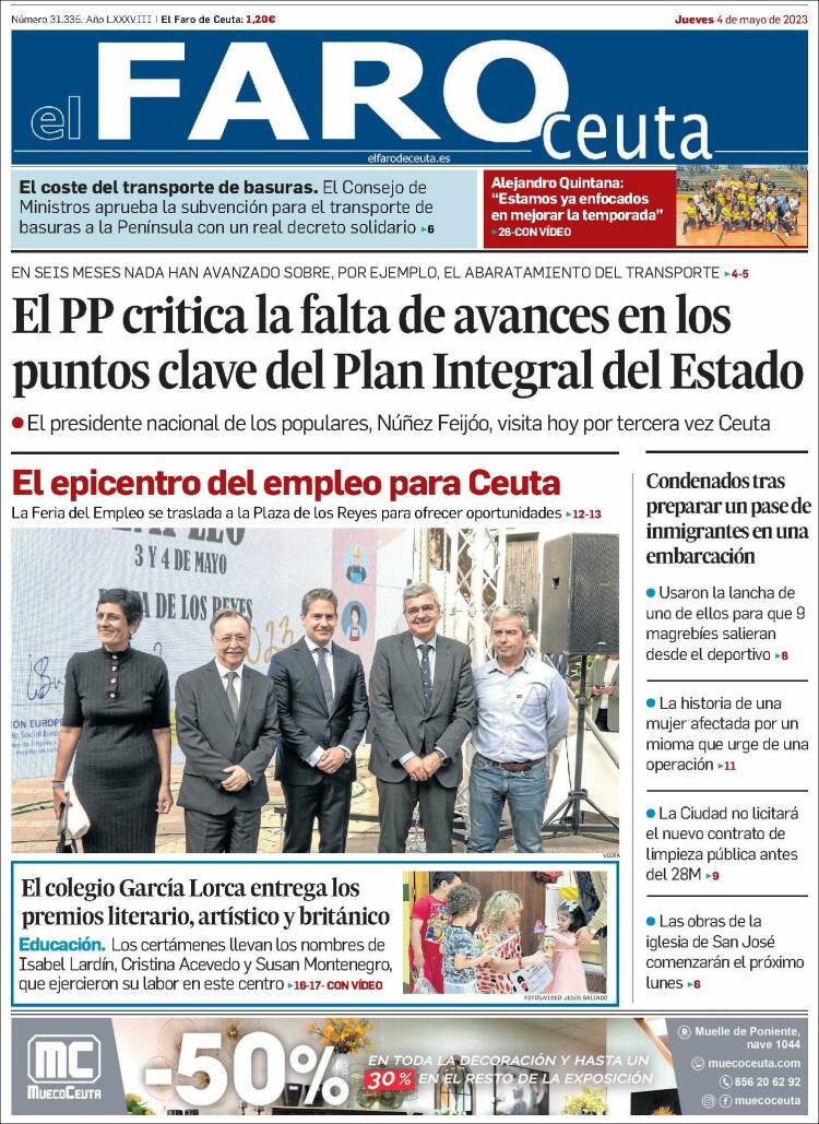 Portada de El Faro de Ceuta (España)