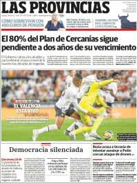 Portada de Las Provincias (España)