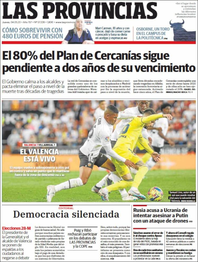 Portada de Las Provincias (España)
