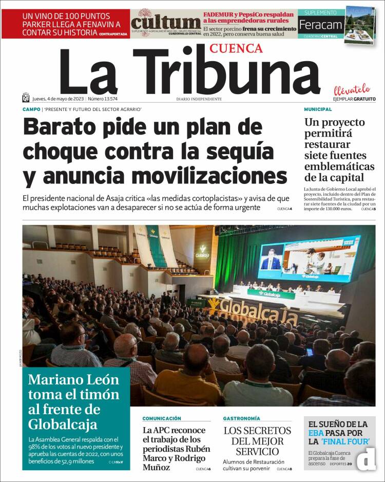 Portada de La Tribuna de Cuenca (España)