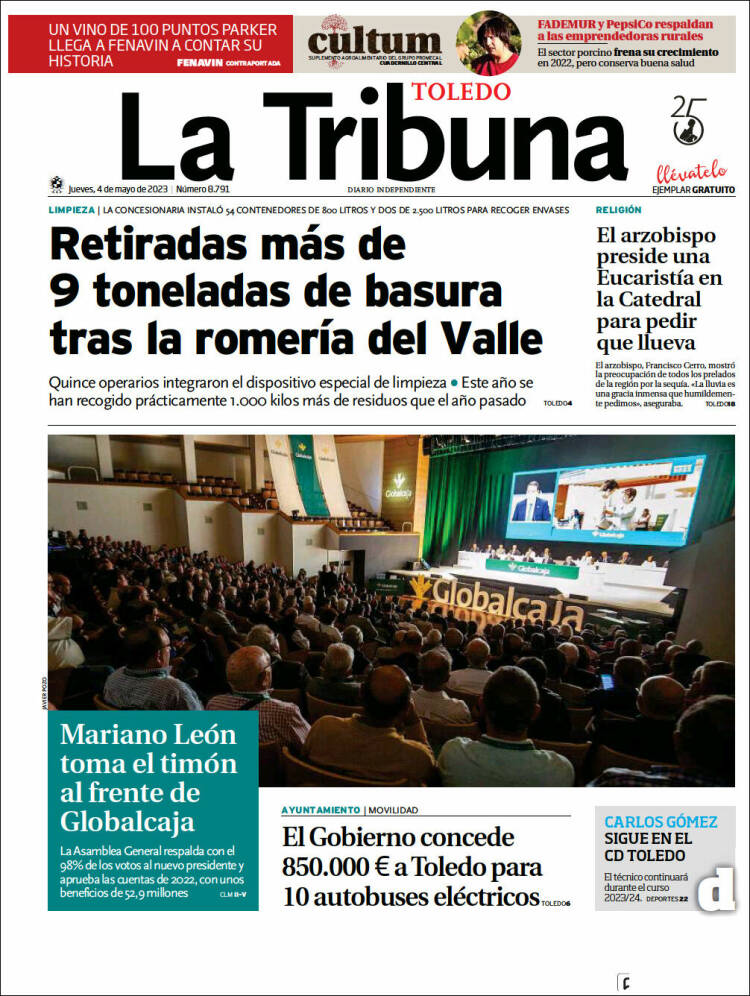 Portada de La Tribuna de Toledo (España)
