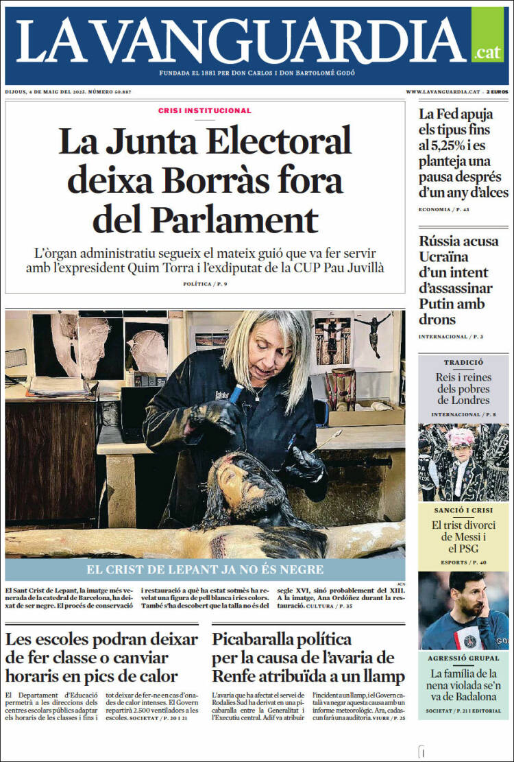 Portada de La Vanguardia (España)