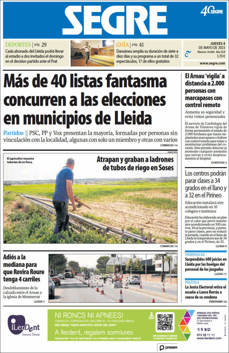 Portada de Segre  (España)