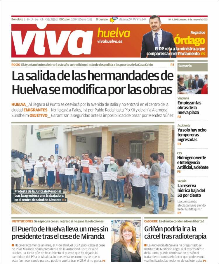 Portada de Viva Huelva (España)
