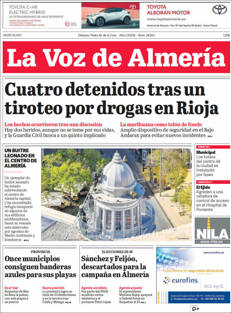 Portada de La Voz de Almería (España)