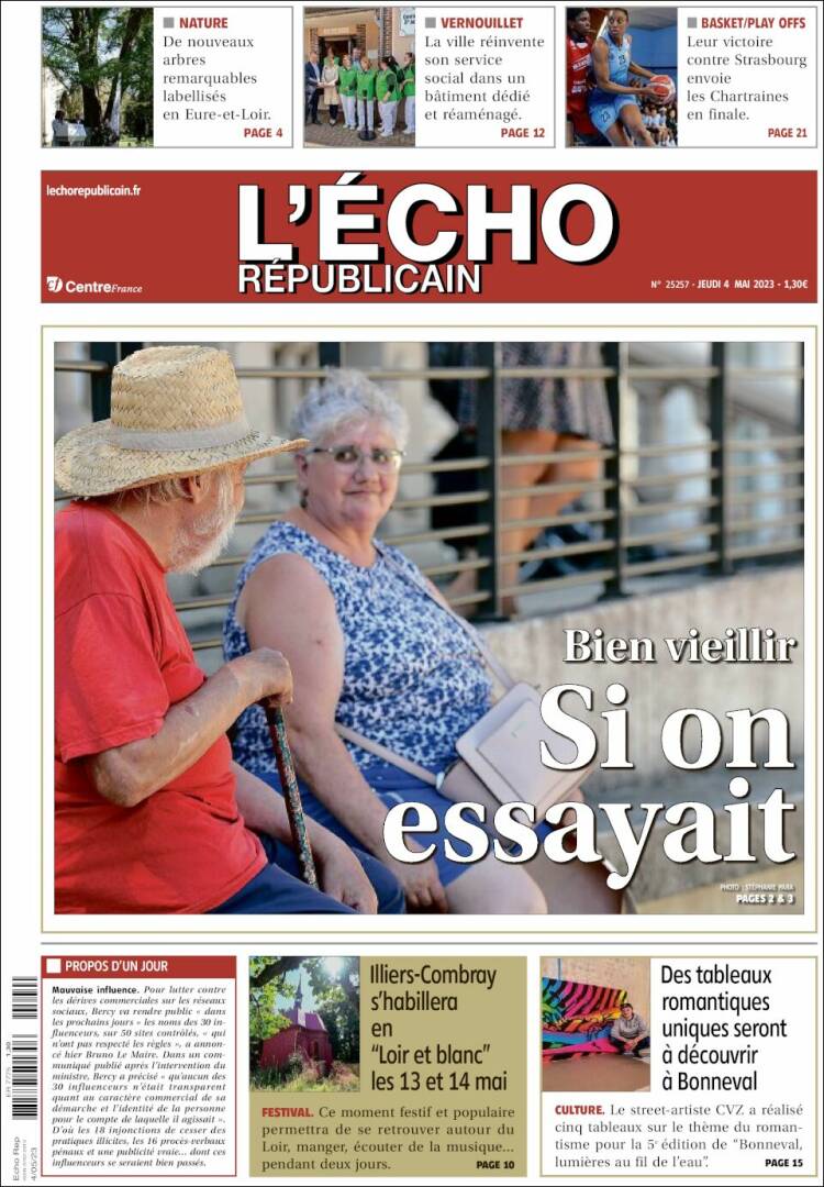 Portada de L'Echo Républicain (Francia)
