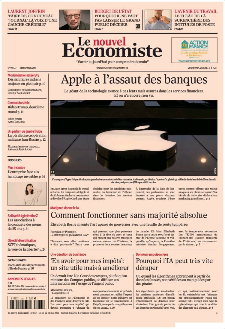 Portada de Le nouvel Economiste (Francia)