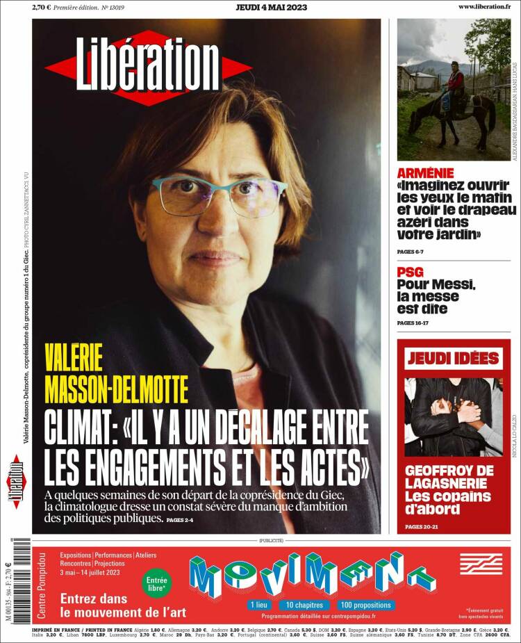 Portada de Libération (Francia)