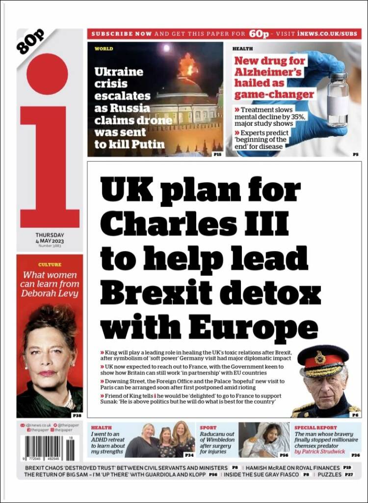 Portada de The i (Reino Unido)