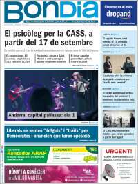 Portada de Diari Bondia (Andorre)