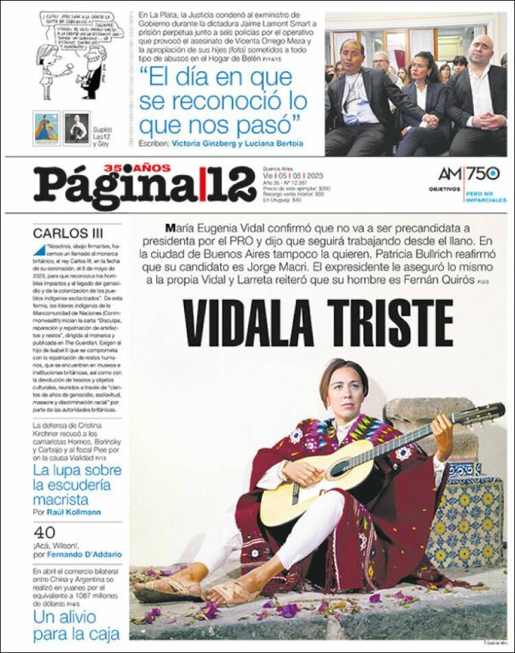 Portada de Página/12 (Argentine)