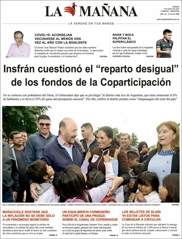 Portada de Diario La Mañana (Argentine)