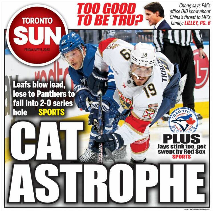 Portada de The Toronto Sun (Canada)