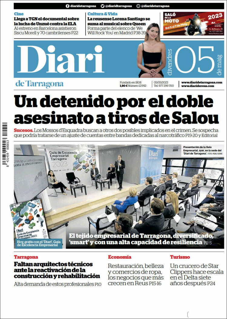Portada de Diari de Tarragona (España)