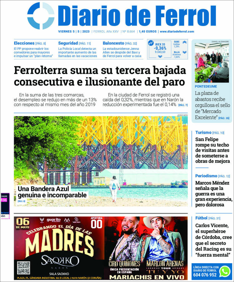 Portada de Diario de Ferrol (España)