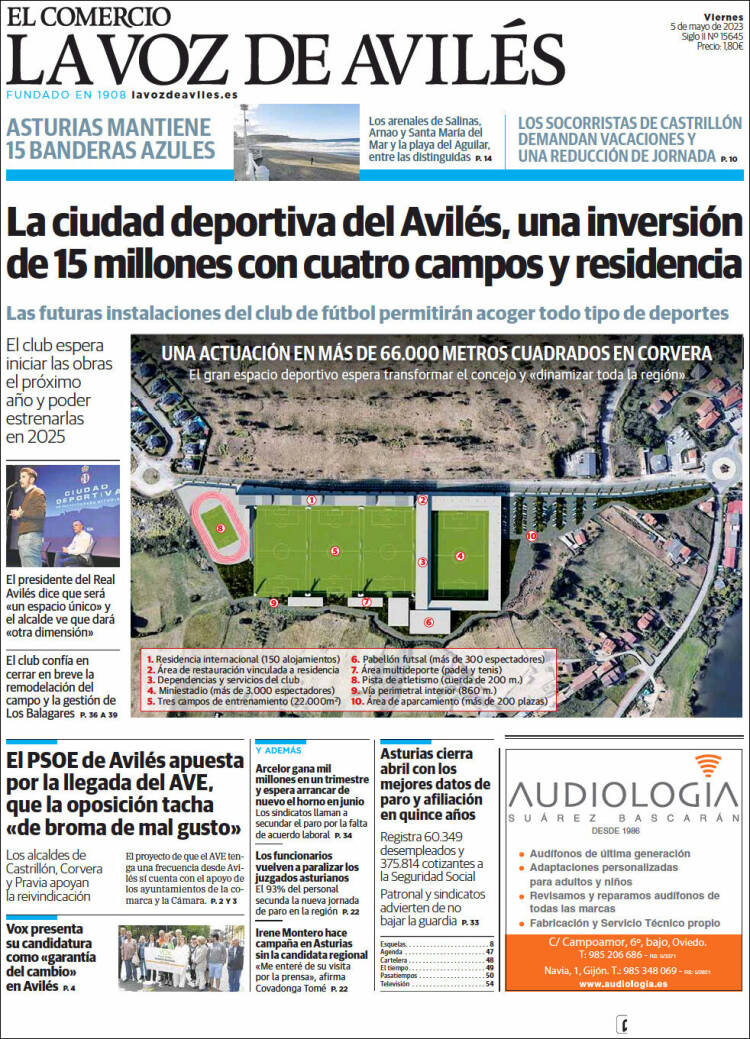 Portada de El Comercio - Avilés (España)
