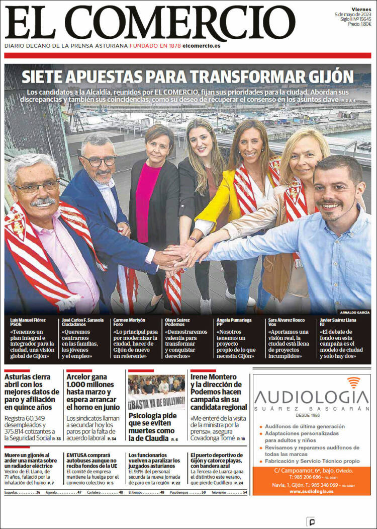 Portada de El Comercio - Gijón (España)