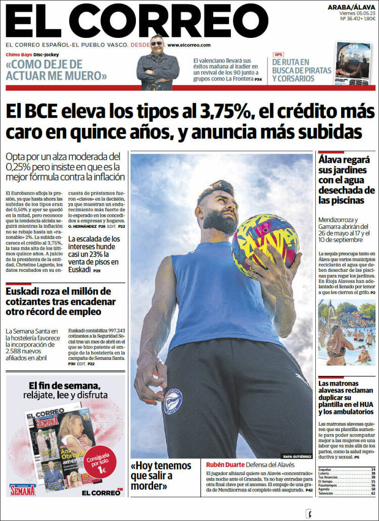 Portada de El Correo - Álava (España)