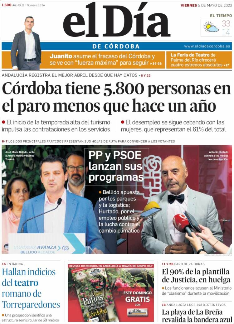Portada de El Día de Córdoba (España)