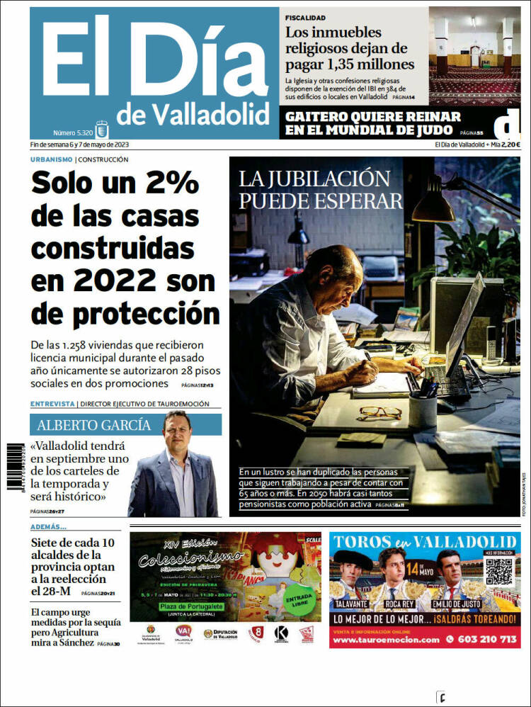 Portada de El Día de Valladolid (España)