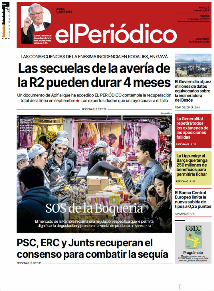 Portada de El Periódico (España)