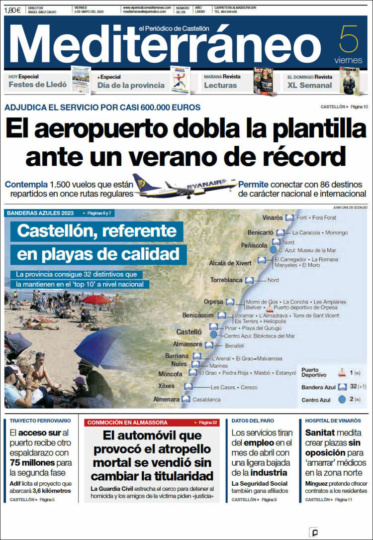 Portada de El Periódico Mediterraneo (España)