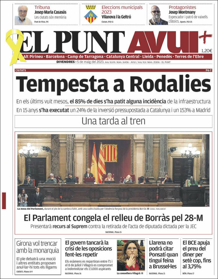 Portada de El Punt Avui (España)