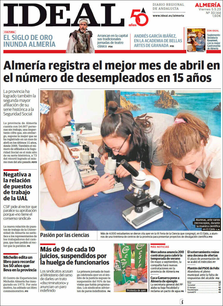 Portada de Ideal Almeria (España)