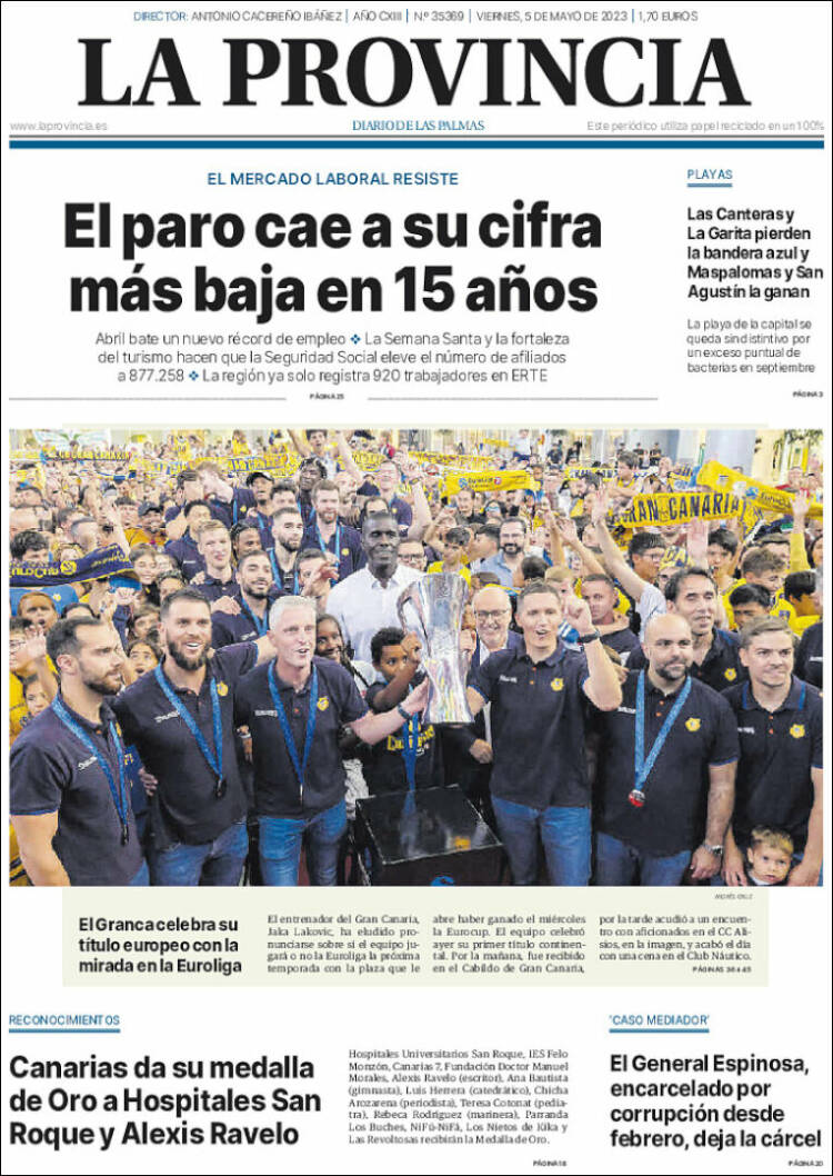 Portada de La Provincia (España)