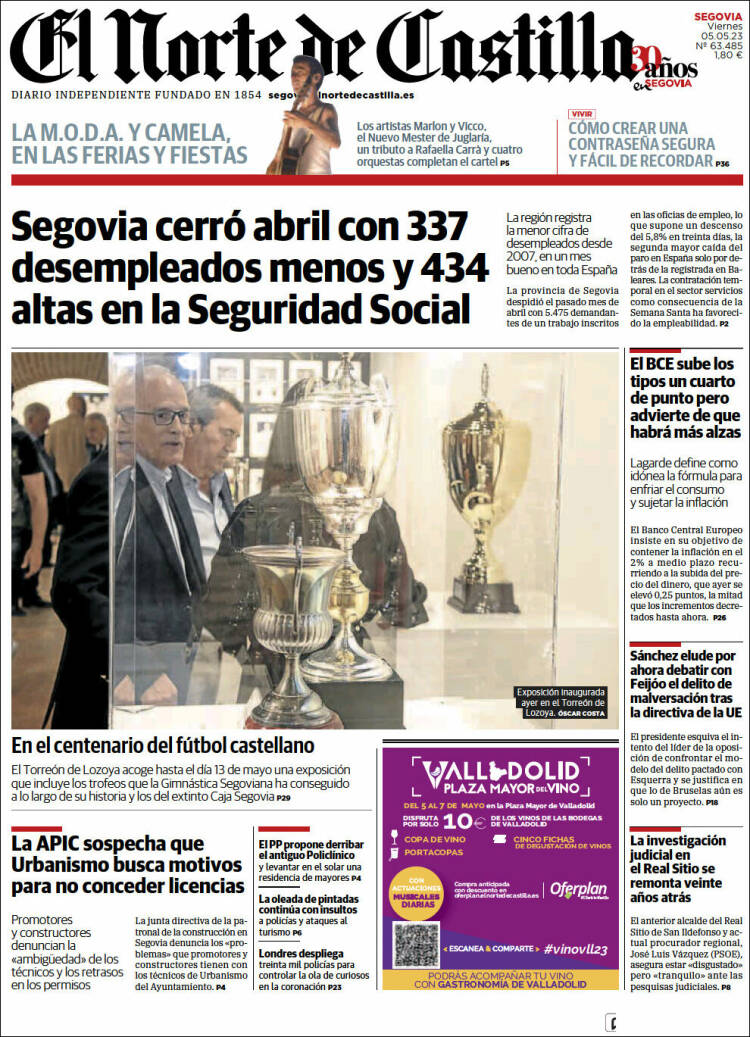 Portada de Norte de Castilla - Segovia (España)