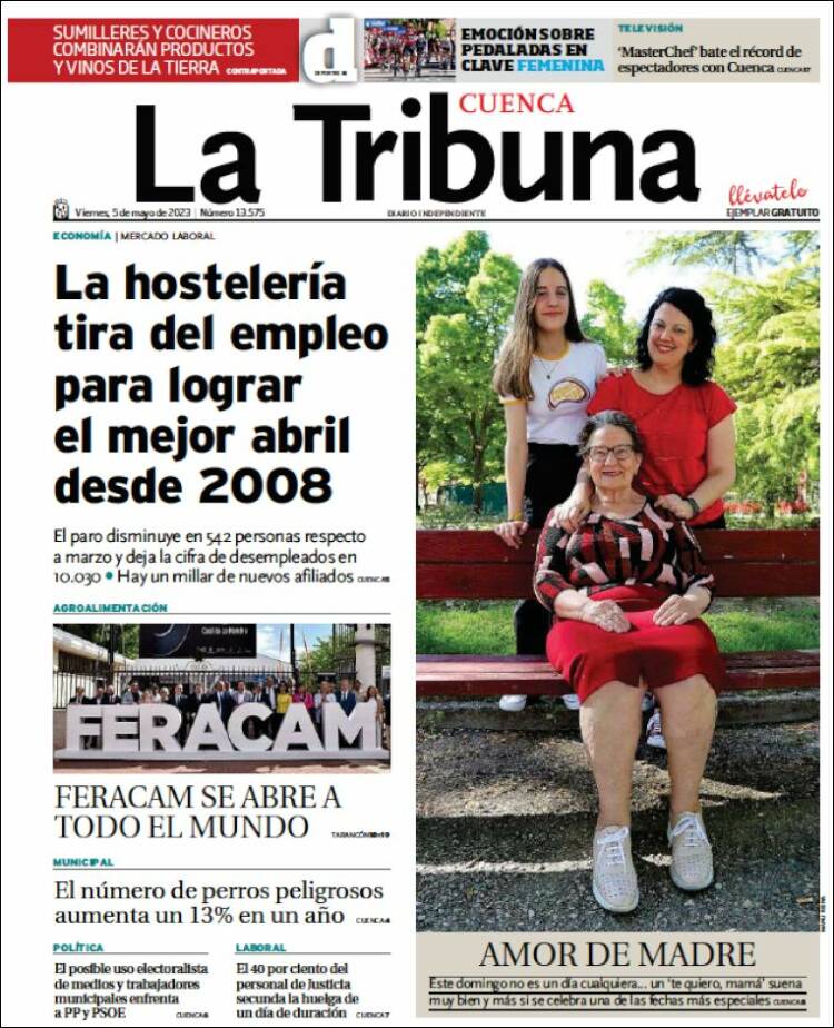 Portada de La Tribuna de Cuenca (España)