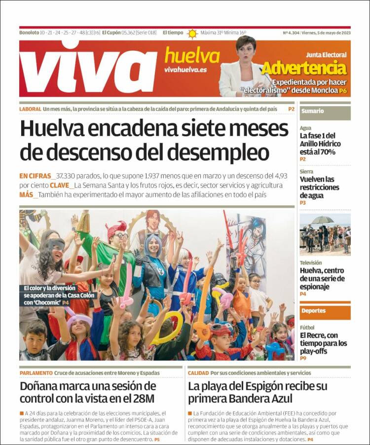 Portada de Viva Huelva (España)
