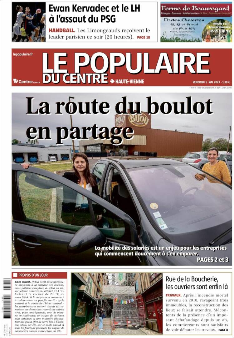 Periódico Le Populaire du Centre (Francia). Periódicos de Francia