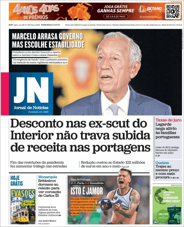 Portada de Jornal de Notícias (Portugal)
