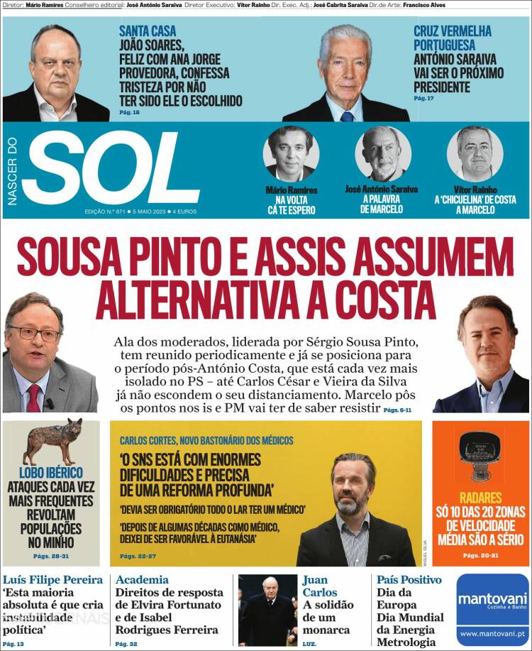 Portada de Jornal Sol (Portugal)