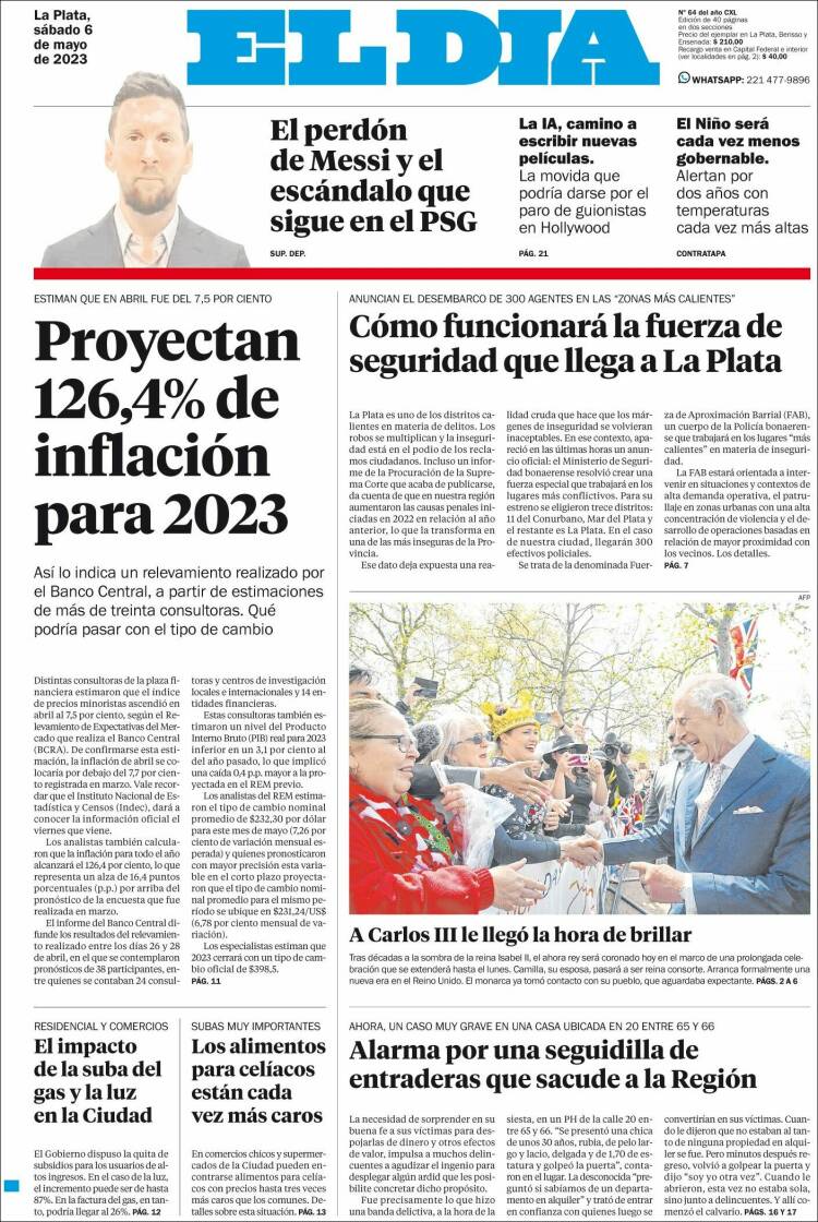 Portada de El Día de la Plata (Argentina)