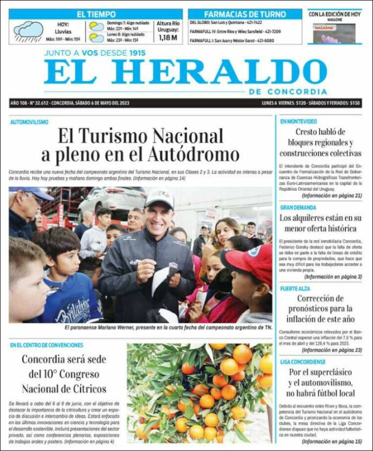 Portada de El Heraldo de Concordia (Argentina)