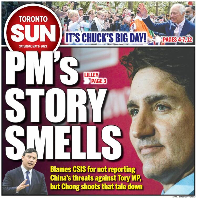 Portada de The Toronto Sun (Canadá)