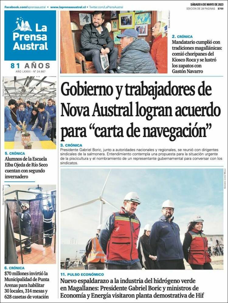 Portada de El Magallanes (Chile)