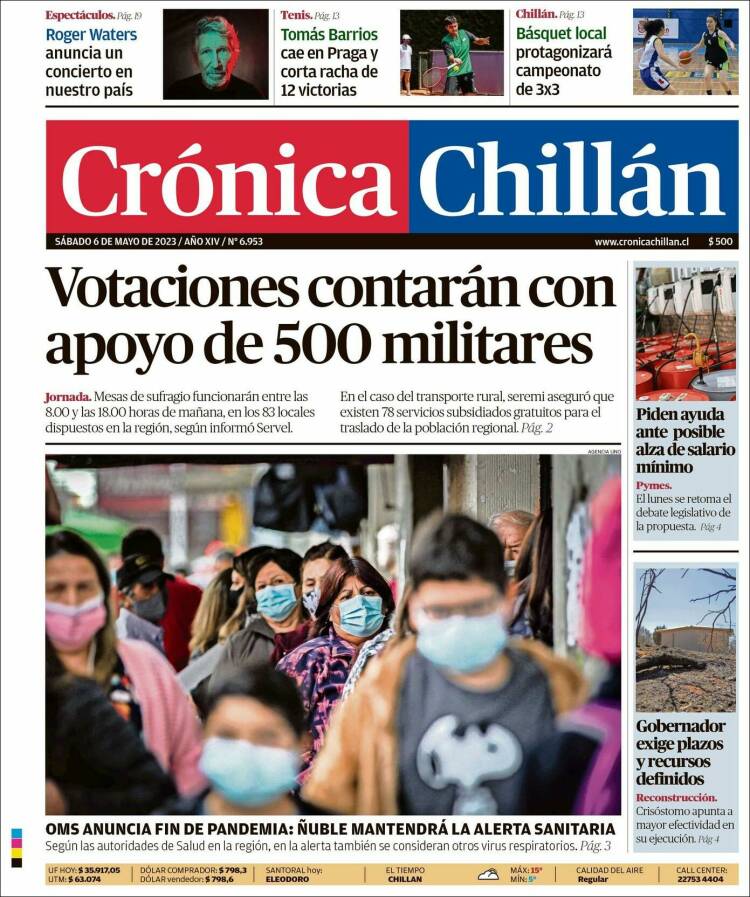 Portada de Crónica Chillán (Chile)