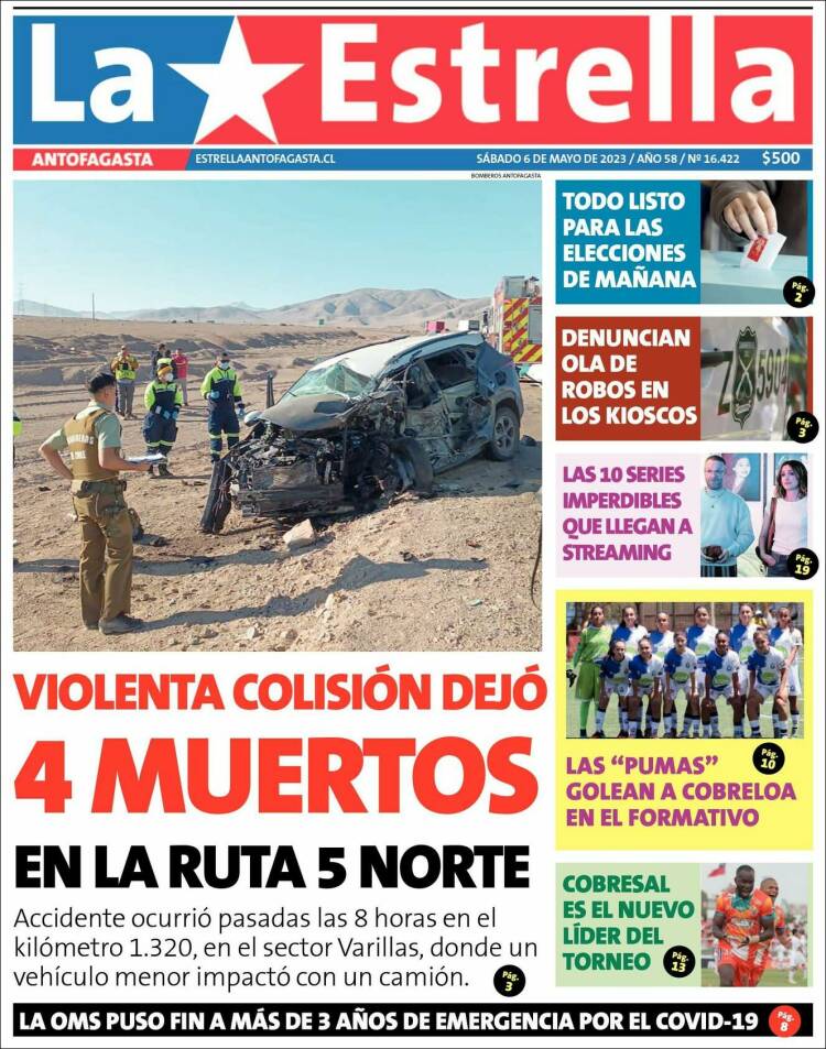 Portada de La Estrella del Norte (Chile)