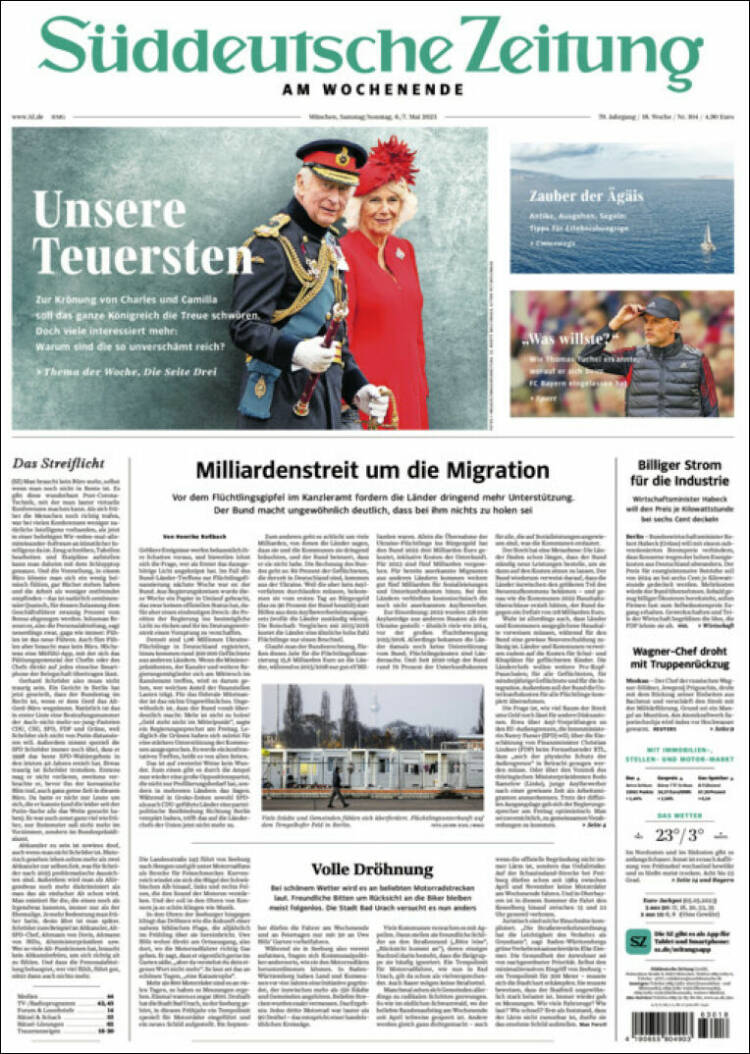 Portada de Sueddeutsche (Alemania)