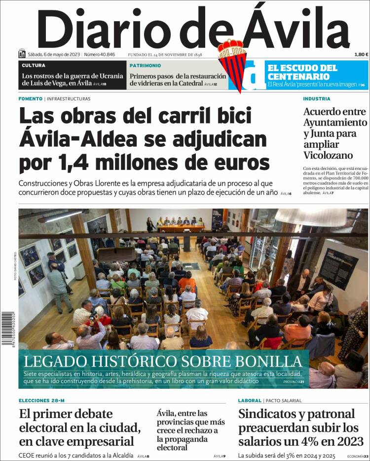 Portada de Diario de Ávila (España)