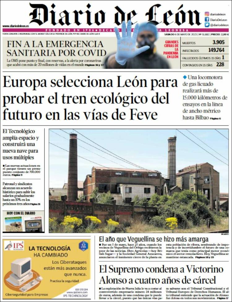 Portada de Diario de León (España)