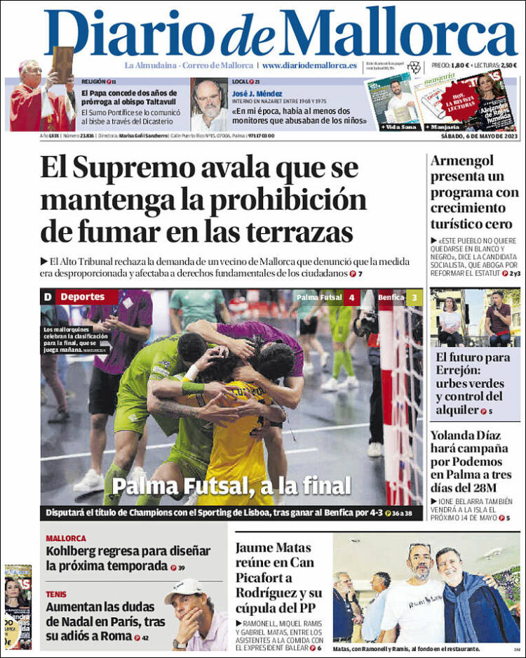 Portada de Diario de Mallorca (España)