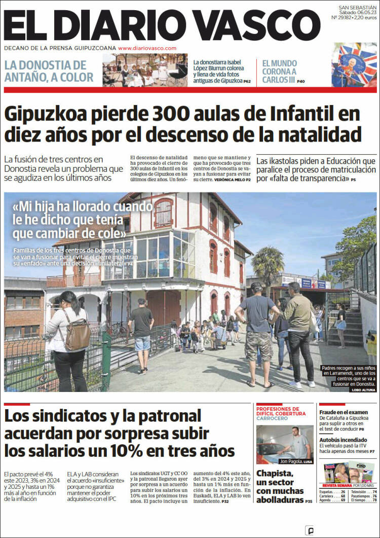 Portada de Diario Vasco (España)