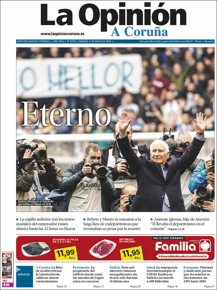 Portada de La Opinión de A Coruña (España)